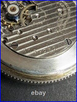 Seth Thomas Centennial 15j Pocket Watch Illinois Sterling Silver Case Runs READ