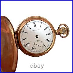 Seth Thomas Manual Wind Hunter Pocket Watch Gold Tone Case (For Repair)