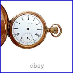Seth Thomas Manual Wind Hunter Pocket Watch Gold Tone Case (For Repair)