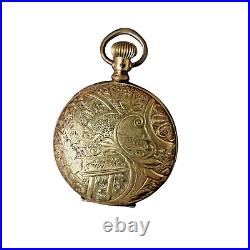 Seth Thomas Manual Wind Hunter Pocket Watch Gold Tone Case (For Repair)