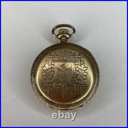 Seth Thomas Pocket Watch Keystone Watch Case Gold Plated Untested Bird & Leafs