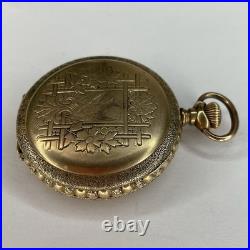 Seth Thomas Pocket Watch Keystone Watch Case Gold Plated Untested Bird & Leafs