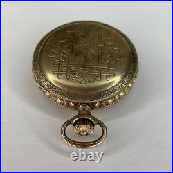 Seth Thomas Pocket Watch Keystone Watch Case Gold Plated Untested Bird & Leafs
