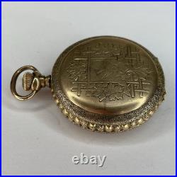 Seth Thomas Pocket Watch Keystone Watch Case Gold Plated Untested Bird & Leafs