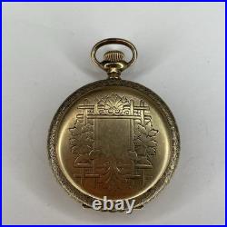 Seth Thomas Pocket Watch Keystone Watch Case Gold Plated Untested Bird & Leafs