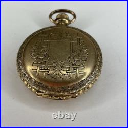 Seth Thomas Pocket Watch Keystone Watch Case Gold Plated Untested Bird & Leafs