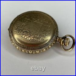 Seth Thomas Pocket Watch Keystone Watch Case Gold Plated Untested Bird & Leafs