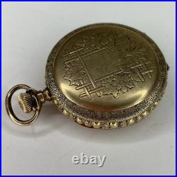 Seth Thomas Pocket Watch Keystone Watch Case Gold Plated Untested Bird & Leafs