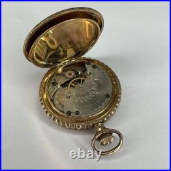 Seth Thomas Pocket Watch Keystone Watch Case Gold Plated Untested Bird & Leafs