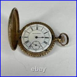 Seth Thomas Pocket Watch Keystone Watch Case Gold Plated Untested Bird & Leafs