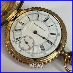 Seth Thomas Pocket Watch Keystone Watch Case Gold Plated Untested Bird & Leafs