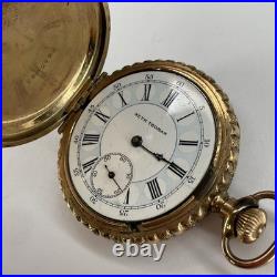 Seth Thomas Pocket Watch Keystone Watch Case Gold Plated Untested Bird & Leafs