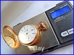 Sharp SOLID 14k Gold Antique 1892 Waltham Hunter's Case Pocket Watch Runs