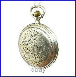 Silver 800 Pocket Watch ALTO WATCH With Case. WORKING. 1035