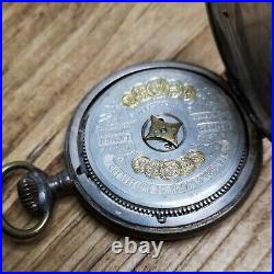 Silver Cased Hebdomas Calendar Pocket Watch for Parts or Repair (F101)