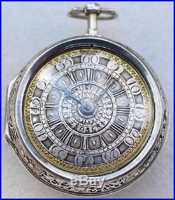 Silver Pair Case Verge Fusee Alarm Pocket Watch by Simon Mair of Neuburg c. 1705