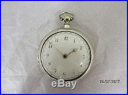 Silver Pair Case Verge Pocket Watch by J. Williams of London