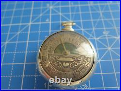 Silver Sun & Moon Champleve Dial Pair Case Watch Verge Fusee Working