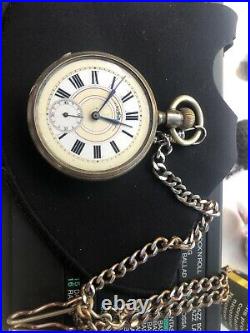 Silver Swiss Pocket Watch With Fancy Engraved Movement And Case