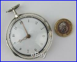 Silver pair cased Verge pocket watch J. Freeman. Case BN London 1796