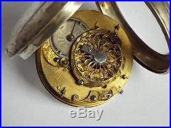 Single Case Verge Silver Antique Pocket Watch