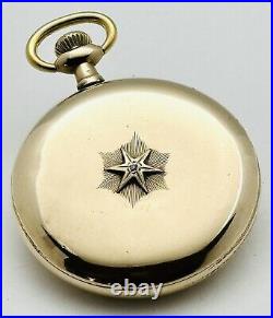 Size 16S Wadsworth Pilot 1594724 25 Years Pocket Watch Case withdiamond
