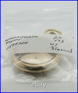 Size 16S Wadsworth Pilot 1594724 25 Years Pocket Watch Case withdiamond