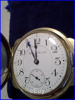 Size 18, 23 Jewel Hampden pocket watch in a Box Hinged Case, Railroad watch
