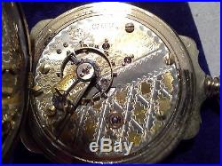 Size 18, 23 Jewel Hampden pocket watch in a Box Hinged Case, Railroad watch