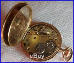 Small Pocket Watch 18K & Enamel Hunter Case all original 30,5 mm. In diameter