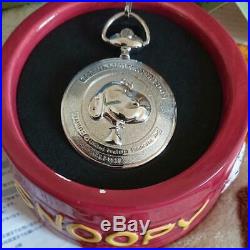 Snoopy Pocket Watch FOSSIL Limited Peanuts SNOOPY Woodstock Item With Case Rare