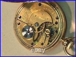 Solid 18K Gold Elgin 10s Pocket Watch Fancy Case 74.6 Grams Not Scrap 1884