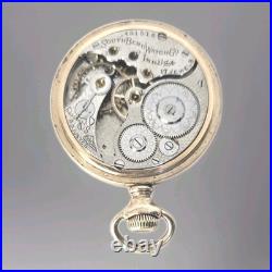 South Bend 17 Jewel 3 Adj Open Face Pocket Watch 20 Yr Case Lever Set Stem Wind
