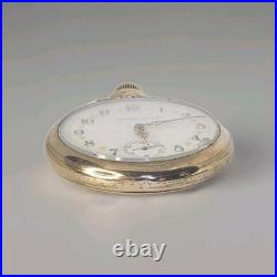 South Bend 17 Jewel 3 Adj Open Face Pocket Watch 20 Yr Case Lever Set Stem Wind