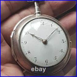 Squire murgatroyd pair case silver pocket watch from 1769 working condition