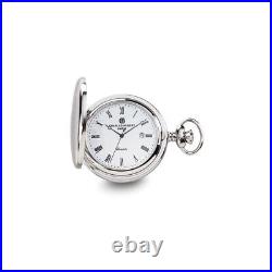 Stainless Hunter Case with Shield White Dial Pocket Watch 0.6g L-14.5 W-5mm
