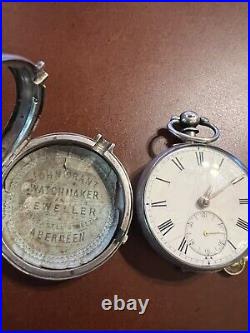 Sterling Silver English Pair Pare Case Fusee Pocket Watch