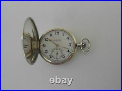Sterling Silver Hunter Case Pocket Watch Chronometre Tavannes Watch & Co