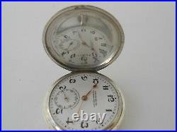 Sterling Silver Hunter Case Pocket Watch Chronometre Tavannes Watch & Co