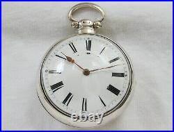 Sterling silver pair case verge fusee Pocket Watch Franchis Marshall year 1843