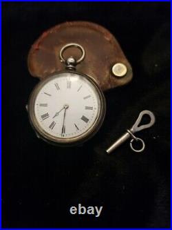 Stunning Key Wind Key Set Pocket Watch English Sterling Case With Key Working