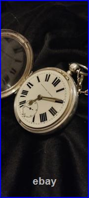 Stunning Key Wind Key Set Pocket Watch English Sterling Case With Key Working