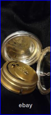 Stunning Key Wind Key Set Pocket Watch English Sterling Case With Key Working