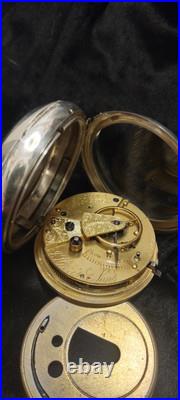 Stunning Key Wind Key Set Pocket Watch English Sterling Case With Key Working