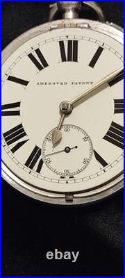 Stunning Key Wind Key Set Pocket Watch English Sterling Case With Key Working