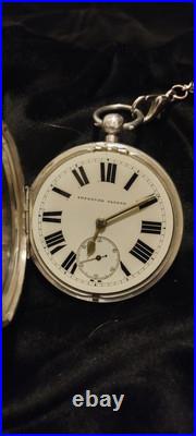 Stunning Key Wind Key Set Pocket Watch English Sterling Case With Key Working