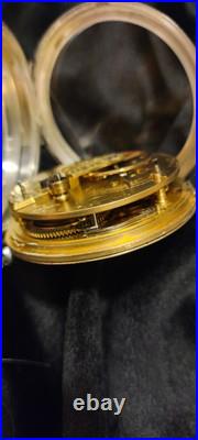 Stunning Key Wind Key Set Pocket Watch English Sterling Case With Key Working