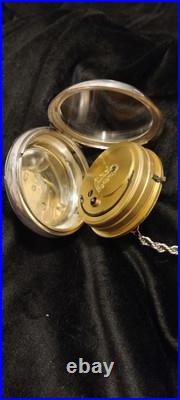 Stunning Key Wind Key Set Pocket Watch English Sterling Case With Key Working
