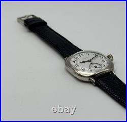 Stunning Running Elgin Vintage Cushion Case White Dial Small Seconds 1895