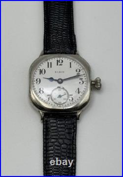 Stunning Running Elgin Vintage Cushion Case White Dial Small Seconds 1895